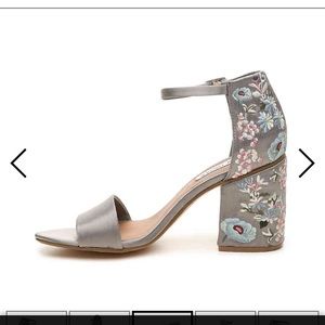 Silver Embroidered Steve Madden Heels